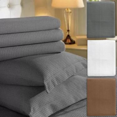 Imagem de Colcha Cama Casal Lisa Cobre Leito Piquet 100% Algodão Luxo - Teka, Gr