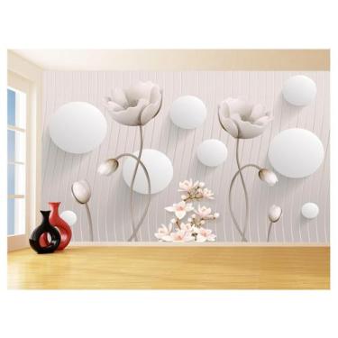 Imagem de Papel De Parede 3D Floral Textura Sala Flores 3,5M Xfl344 - Você Decor