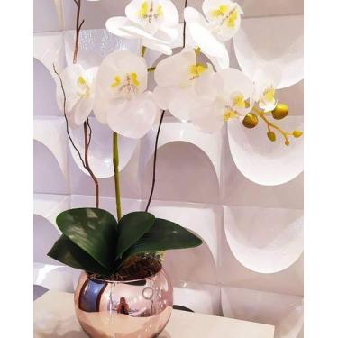Imagem de Arranjo de Orquídea Branca Vaso Rose 15cm - Criart House