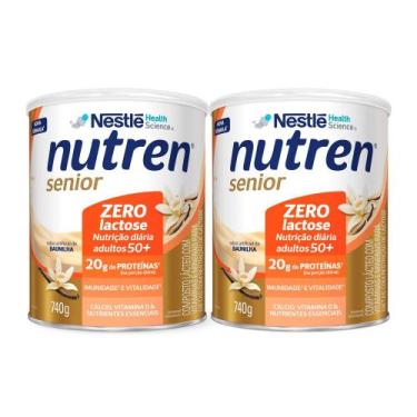 Imagem de Kit 2 Nutren Senior Complemento Alimentar Baunilha Zero Lactose 740g