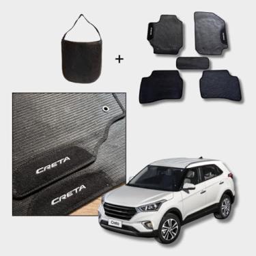 Imagem de Jogo Tapete Automotivo Personalizado Borracha Brinde Lixeira (CRETA 2017 2018 2019 2020 2021)