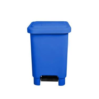 Imagem de Lixeira 25L Quadrada C/Pedal - JSN, Azul