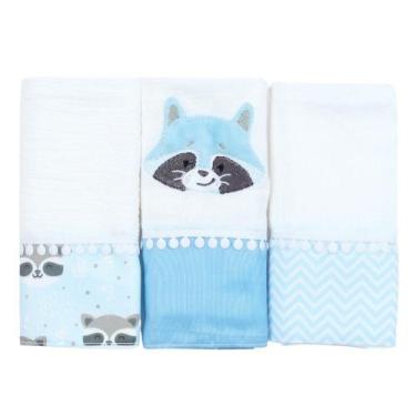 Imagem de Fralda de Boca Guaxinim Azul 3 Peças - Miguel Baby