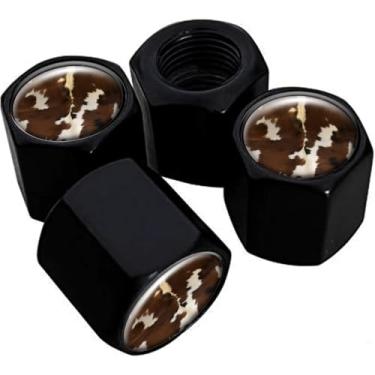 Imagem de Tampas de haste de válvula de pneu de metal, pacote com 4, tampas de haste de roda de carro, tampas de válvula de ar universais de alumínio para carros, caminhões, SUVs, bicicletas, motocicletas