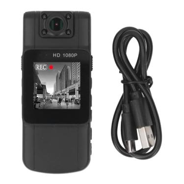 Imagem de Câmera desgastada corporal 2K HD TFT Color Screen 180 graus Lente giratória Câmera de vídeo Video Câmera de mão com clipe traseiro para segurança de viagens (32g)