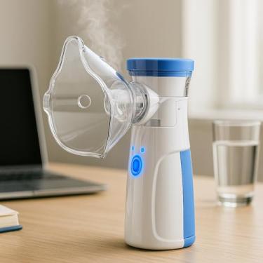 Imagem de Nebulizador Premium Portátil Ultrassônico Inalador Silencioso, Recarregável, Infantil E Adulto, Alívio Respiratório, Marca VARENZIA