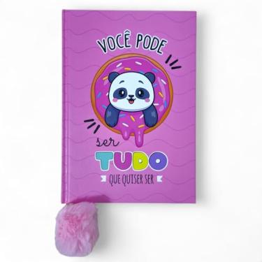 Imagem de Caderno de Anotações Caderneta Com Marcador Pompom Bichinhos Frases Capa Dura 80 Folhas 20 x 14 cm (ROSA PANDA)