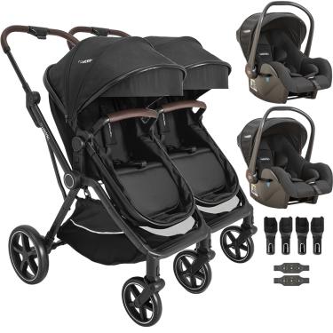 Imagem de Carrinho Kiddo para Gemeos com 2 Bebe Conforto Nomad Preto