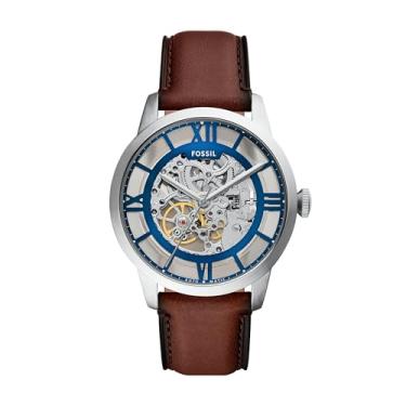Imagem de fossil Relógio masculino automático de couro marrom Townsman, Marrom