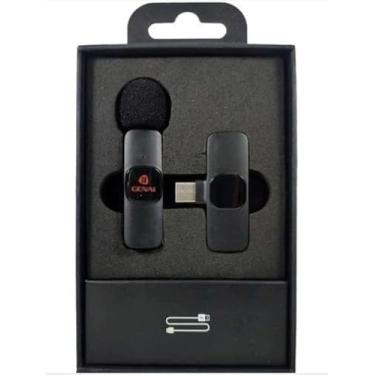 Imagem de Microfone de Lapela Sem Fio Portátil para iPhone, 2,4Ghz, Recarregável, Conexão USB, Omni-Direcional, 20-30 metros de Alcance