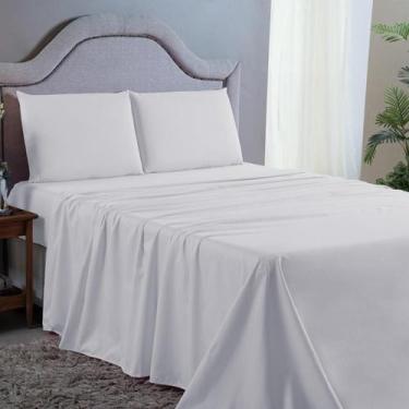 Imagem de Roupa de Cama King 4 pç Premium 400 Fios Branca - Bordando Enxovais