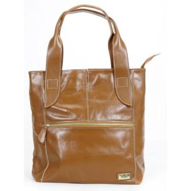 Imagem de Bolsa Feminina Ombro Grande De Couro Legitimo Luxo Passeio Viagem - Be