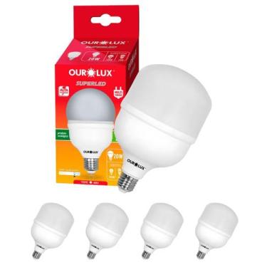 Imagem de 4 Lâmpadas Led de Alta Potência 20w Bivolt E27 Cor da Luz 6500k Branco