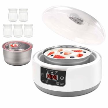 Imagem de MaiQidd Máquina De Fazer Iogurte, Probiótico Com Controle Temperatura, Visor Lcd Digital Automático 1,2 L (Com 5 Xícaras)