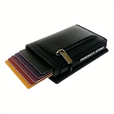 Imagem de Carteira Masculina Proteção RFID Porta Cartões Slim do Futuro Compacata Inteligente Compartimento Exclusivo CNH Notas Porta Cartões Fecho Magnético Compartimento Para Moedas ML04 Federal's Store