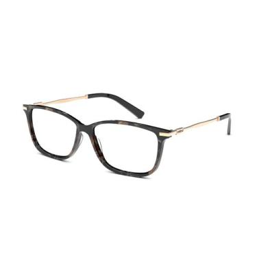 Imagem de Armação De Óculos Colcci C6121ahl52 Preto Brilho Marmorizado, Preto, 5