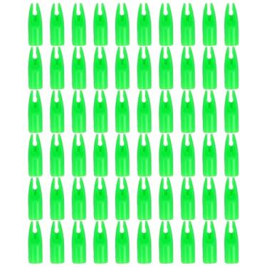 Imagem de PATIKIL Arcos de flechas de arco 7 mm, 60 peças de substituição de cola de plástico para flechas de caça, arco recurvo, verde