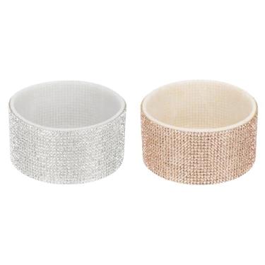 Imagem de PATIKIL Bota de silicone com glitter, 2 peças de bota protetora de garrafa de água de diamante, antiderrapante, acessórios para copo Stanley Tumbler de 567 a 1,134 g com fundo de 7 cm, dourado/prata