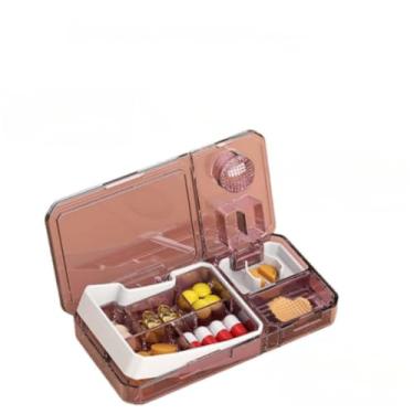 Imagem de Porta Comprimidos Remédios Semanal 7 Dias Giratório Mini Caixa Guardar Capsulas Medicamentos(COM CORTADOR)