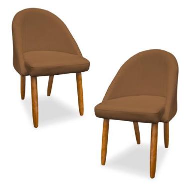 Imagem de Kit 2 Poltronas Cadeira Lua Sala de Jantar - Leo Decor, Terracota