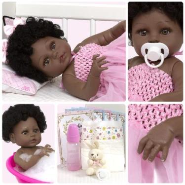 Imagem de Bebe Reborn Realista Menina Coelhinha Negra Envio Imediato - Cegonha R