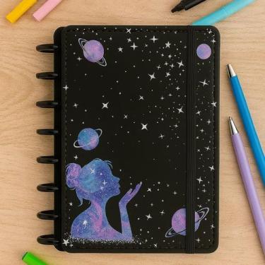 Imagem de Caderno argolado A5 1421cm 80 folhas Volta as aulas - Lorens, Preto