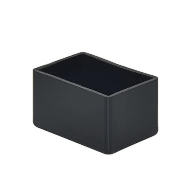 Imagem de Flyshop 8 peças 25x45mm PVC tampas de para pés de cadeira, retangulares tampas de proteção para pés de cadeira, resistentes a arranhões, deslizadores para pés de móveis, preto brilhante