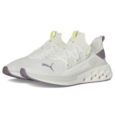 Imagem de PUMA Tênis feminino Softride Frequence, Branco quente/geleia de ameixa/amarelo fluorescente, 38