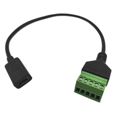 Imagem de Qaoquda Cabo adaptador adaptador conversor de transferência de dados e carregamento sem solda tipo C fêmea para 5 pinos (tipo C fêmea)