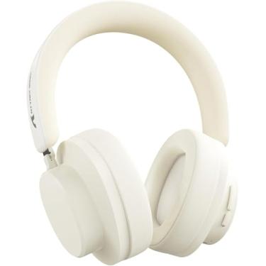 Imagem de ATTACK SHARK G500 Fones de ouvido sem fio com cancelamento de ruído, Bluetooth ANC com BT 5.3/3.5 mm,cabo de áudio com fio,20 horas de reprodução,microfone integrado,Leve para smartphone PC(Bege)