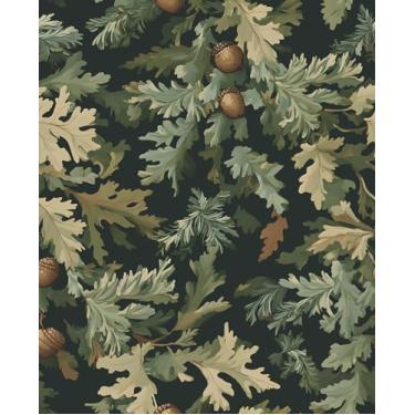 Imagem de VOLEAAR Papel de parede Forest Peel and Stick, papel de parede removível botânico vintage para quarto, armário de banheiro, entrada, papel de contato de vinil à prova d'água, decoração de parede