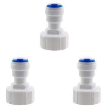 Imagem de KKUANG Purificador de água de plástico de 3 peças, conexão rápida, 3/10.2 cm a 3/20.3 cm, encaixe de conexão rápida com vedação de anel de vedação para osmose reversa RO sistema de lavanderia