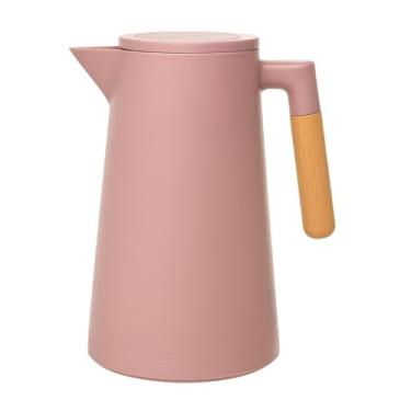 Imagem de Garrafa Térmica Vacuum Inox 1L – Tampa com Alça, Conserva Bebidas Quentes e Frias, Design Moderno (Nude)