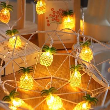 Imagem de SHANJIA Luzes de corda de fadas, 20 cm, cordão de luzes de Páscoa, fio de cobre, corda operada por bateria para quarto, varanda, jardim, festa DIY, decoração de casa (abacaxi-2)