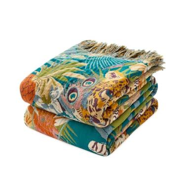 Imagem de LUTBM Cobertor para cama, sofá, sofá, cobertores duplos de algodão macio para quarto, sala de estar, todas as estações, colcha reversível, leopardo, decoração de casa caprichosa 152 x 203 cm