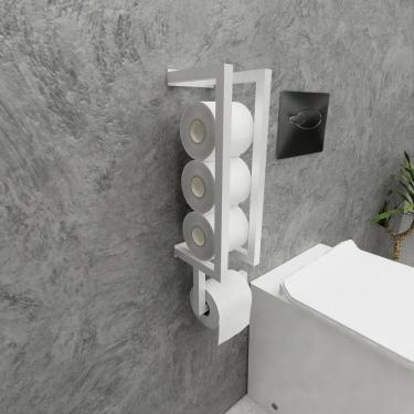 Imagem de Porta Papel Higiênico Parede Papeleira Banheiro Industrial