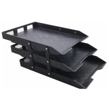 Imagem de Caixa Correspondência Plástica Tripla Articulavel Carbrink Preta Recic