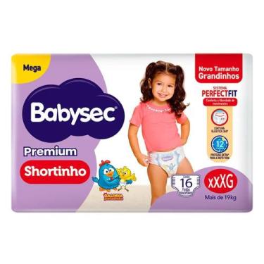Imagem de Fralda Descartável Babysec Shortinho Premium Mega XXXG 16 Unidades