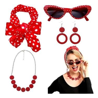 Imagem de Fantasia Anos 50/60 Acessorios Retro Cosplay Carnaval Festa