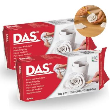 Imagem de Massa de Modelar DAS Branca Kit 2kg By Fila para Artesanato Esculturas