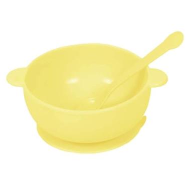 Imagem de Prato Refeição Silicone Infantil Ventosa Bebê Tigela Bowl (Amarelo)