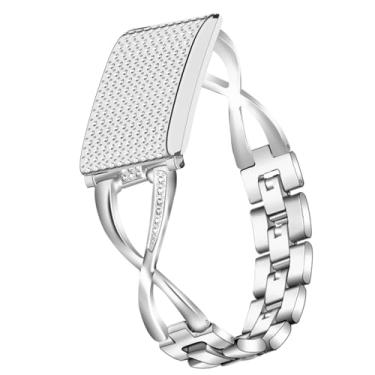 Imagem de Pulseira de substituição compatível com Whoop 5.0 Life MG/ 5.0 Peak/5.0 One/Whoop 4.0, elegante pulseira de metal de aço inoxidável, ajuste de comprimento sem ferramentas (prata + capa brilhante)