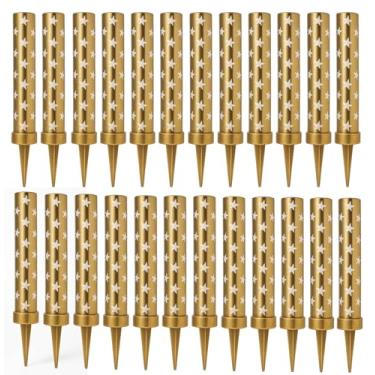 Imagem de Velas de bolo dourado de aniversário, efeito de luz dourada, velas decorativas de festa de 12 cm para comemorar aniversário, casamento, bar, restaurantes e decorações de festa (24)