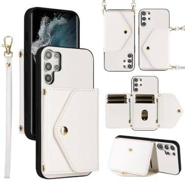 Imagem de Dswteny Capa carteira para Samsung Galaxy S25 Ultra 5G com cordão de pulso alça de ombro fina flip bolsa, suporte para cartão de crédito capa para celular para S25Ultra 25S S 25 25Ultra 6.9 2025