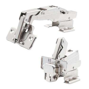 Imagem de Adyoney 2 peças de dobradiças de armário sem sobreposição de 165 graus, dobradiça Susan preguiçosa, dobradiça de fechamento suave, dobradiças hidráulicas ocultas sem moldura para canto, cozinha