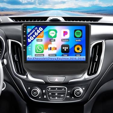 Imagem de Estéreo automotivo 2G + 64G Android 15 para Chevrolet Chevy Equinox 2016-2018 com carplay sem fio Android Auto, rádio automotivo com tela sensível ao toque de 10,1 polegadas com link espelhado, WiFi