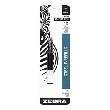 Imagem de Zebra Pen Esferográfica F-Refil para canetas F-301, F-301 Ultra e 301 A, ponta fina, 0,7 mm, preta (pacote com 1,2 unidades no total)