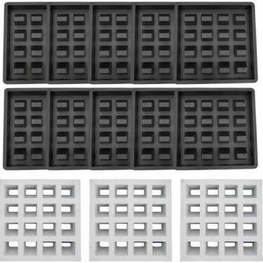 Imagem de 10un Forma Elemento Vazado Plástico 39x39x7 16 Furos Divisor Area Exte