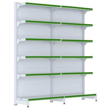 Imagem de Gondola Parede 202 Fit Farmacia Ate 2 Metros Branco Pe Verde