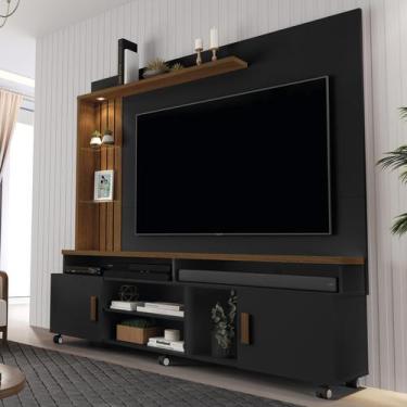 Imagem de Rack Home Theater Com Iluminação Led, Rodízios E Portas - TOPDEAL LTDA